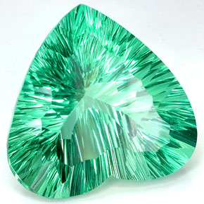 Fluorite naturale verde da 93,66 ct, a forma di cuore, IF