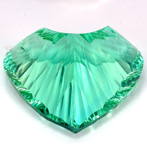 Fluorite naturale verde da 93,66 ct, a forma di cuore, IF