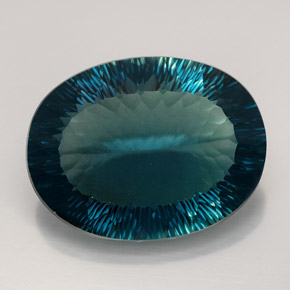 Fluorite naturale blu da 76,61 ct, taglio ovale, VVS