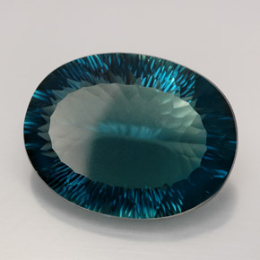 Fluorite naturale blu da 76,61 ct, taglio ovale, VVS