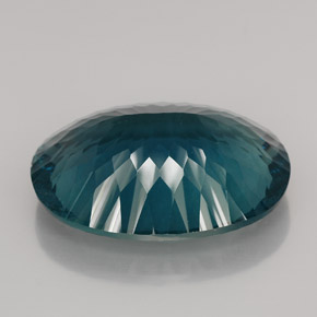 Fluorite naturale blu da 76,61 ct, taglio ovale, VVS