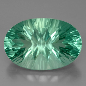 Fluorite naturale verde da 49,15 ct, taglio ovale, VVS