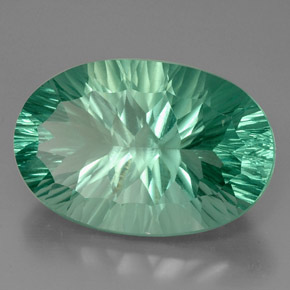 Fluorite naturale verde da 49,15 ct, taglio ovale, VVS