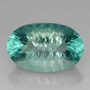 Fluorite naturale verde da 67,26 ct, taglio ovale, VVS