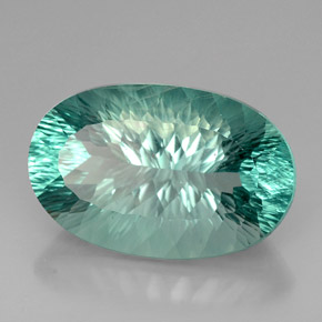 Fluorite naturale verde da 67,26 ct, taglio ovale, VVS