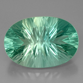 Fluorite naturale verde da 48,96 ct, taglio ovale, VVS-VS