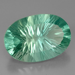 Fluorite naturale verde da 48,96 ct, taglio ovale, VVS-VS