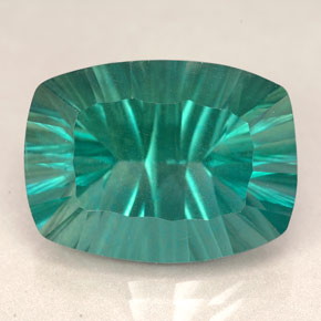 Fluorite naturale verde da 22,87 ct, taglio a cuscino, VVS-VS