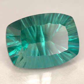 Fluorite naturale verde da 22,87 ct, taglio a cuscino, VVS-VS