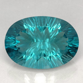 Fluorite naturale blu da 47,22 ct, taglio ovale, VVS