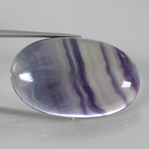 Fluorite naturale multicolore da 50,75 ct, taglio ovale, trasparente