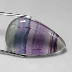 Fluorite naturale multicolore da 59,58 ct, taglio a pera, trasparente