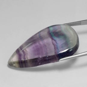 Fluorite naturale multicolore da 59,58 ct, taglio a pera, trasparente