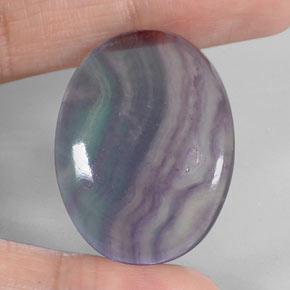 Fluorite naturale multicolore da 52,83 ct, taglio ovale, trasparente