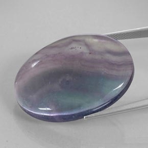 Fluorite naturale multicolore da 52,83 ct, taglio ovale, trasparente