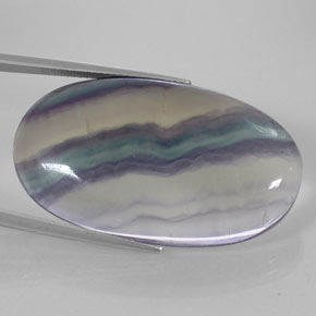 Fluorite naturale multicolore da 63,19 ct, taglio ovale, trasparente