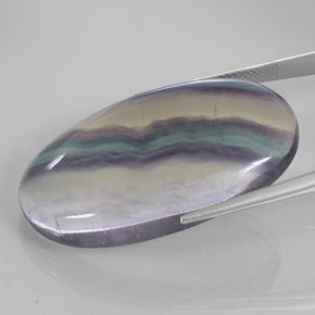 Fluorite naturale multicolore da 63,19 ct, taglio ovale, trasparente