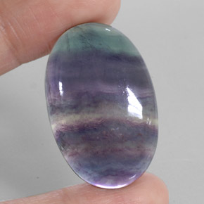 Fluorite naturale multicolore da 50,17 ct, taglio ovale, trasparente