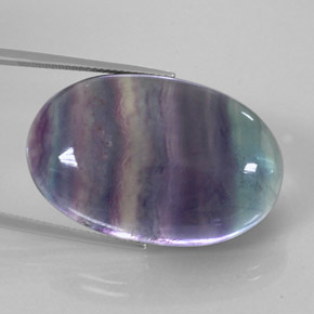 Fluorite naturale multicolore da 50,17 ct, taglio ovale, trasparente