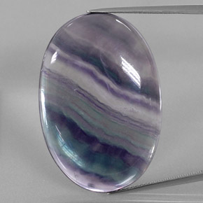 Fluorite naturale multicolore da 48,25 ct, taglio ovale, trasparente