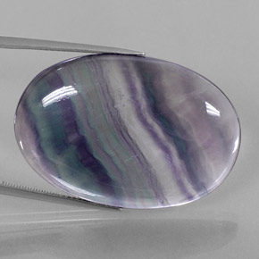 Fluorite naturale multicolore da 48,25 ct, taglio ovale, trasparente