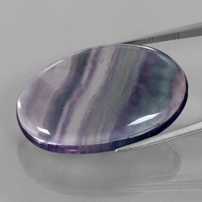 Fluorite naturale multicolore da 48,25 ct, taglio ovale, trasparente