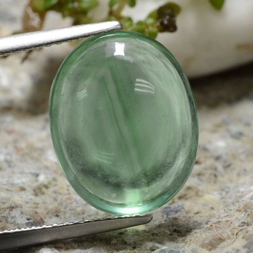 8.74ct Naturale Verde chiaro e freddo Fluorite, Ovale, Trasparente