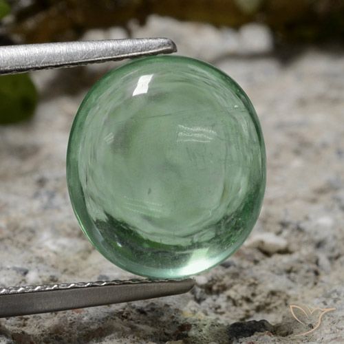 4.75ct Naturale Verde chiaro Fluorite, Ovale, Trasparente