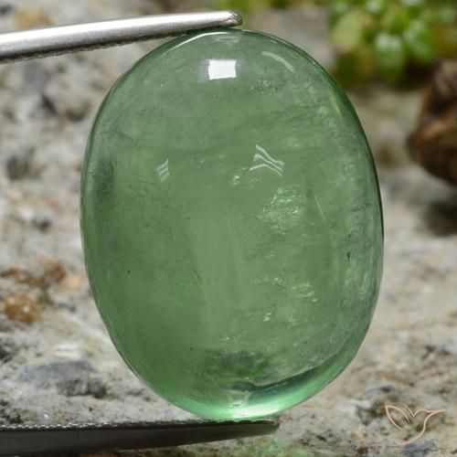 32.31ct Naturale Verde chiaro Fluorite, Ovale, Trasparente