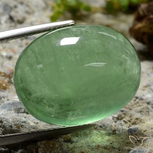 Fluorite Verde chiaro naturale da 32.31 ct, Ovale, Trasparente