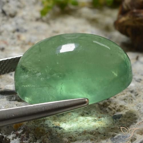 Fluorite Verde chiaro naturale da 32.31 ct, Ovale, Trasparente