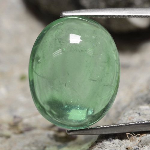 21.66ct Naturale Verde medio Fluorite, Ovale, Trasparente