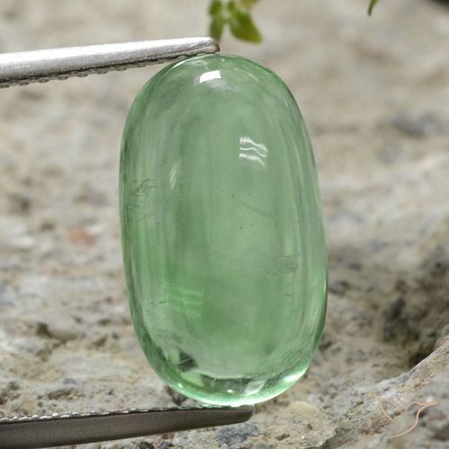 7.35ct Naturale Verde chiaro Fluorite, Ovale, Trasparente
