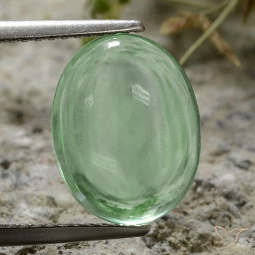 4.50ct Naturale Verde chiaro Fluorite, Ovale, Trasparente
