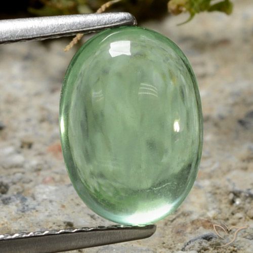 3.56ct Naturale Verde medio Fluorite, Ovale, Trasparente