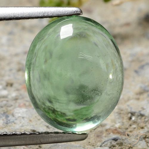 4.47ct Naturale Verde terroso Fluorite, Ovale, Trasparente