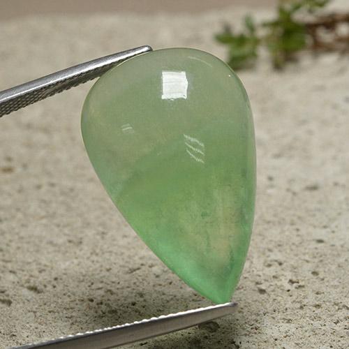 Fluorite Pera Verde naturale da 33.31 ct, Forma a pera, Trasparente