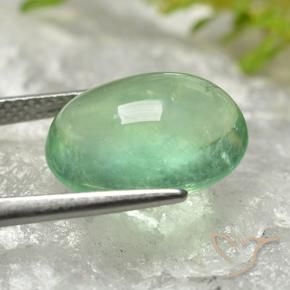 Fluorite Verde chiaro naturale da 8.59 ct, Ovale, Trasparente