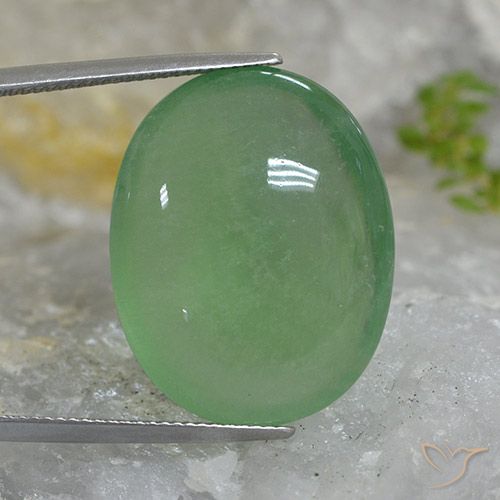 46.27ct Naturale Verde terroso Fluorite, Ovale, Traslucido
