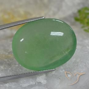 Fluorite Verde terroso naturale da 46.27 ct, Ovale, Traslucido