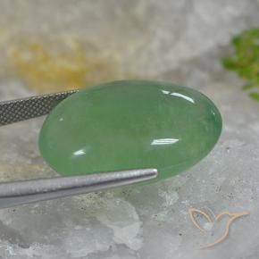 Fluorite Verde terroso naturale da 46.27 ct, Ovale, Traslucido
