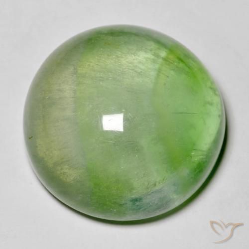 38.51ct Naturale Pera Verde Fluorite, Rotondo, Trasparente