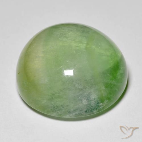 Fluorite Pera Verde naturale da 38.51 ct, Rotondo, Trasparente