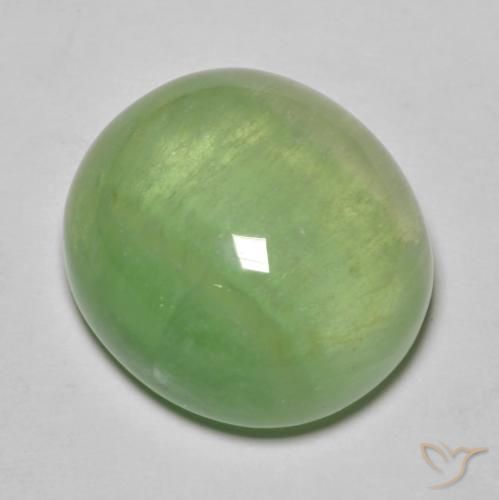26.52ct Naturale Pera Verde Fluorite, Ovale, Traslucido