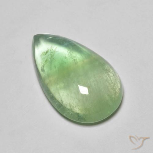 Fluorite Verde lime naturale da 12.33 ct, Forma a pera, Trasparente