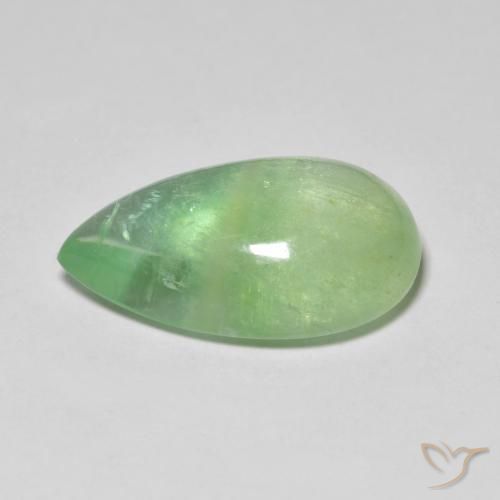 Fluorite Verde lime naturale da 12.33 ct, Forma a pera, Trasparente