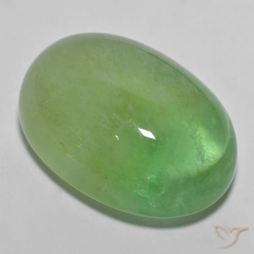 36.25ct Naturale Verde Pera Pallido Fluorite, Ovale, Traslucido