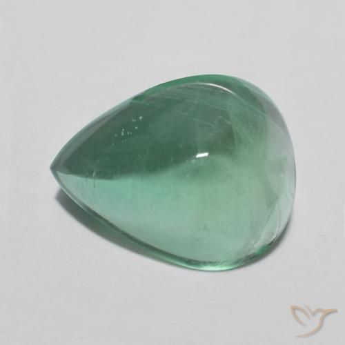 Fluorite Verde chiaro e freddo naturale da 9.31 ct, Forma a pera, Trasparente
