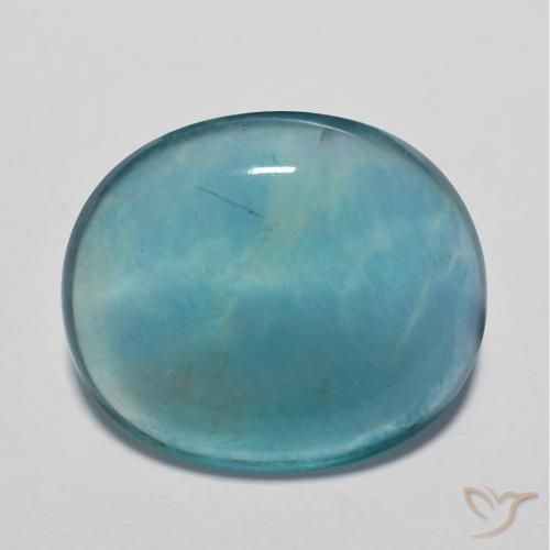 17.09ct Naturale Verde blu scuro Fluorite, Ovale, Trasparente