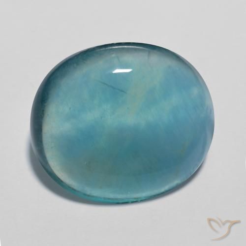 Fluorite Verde blu scuro naturale da 17.09 ct, Ovale, Trasparente